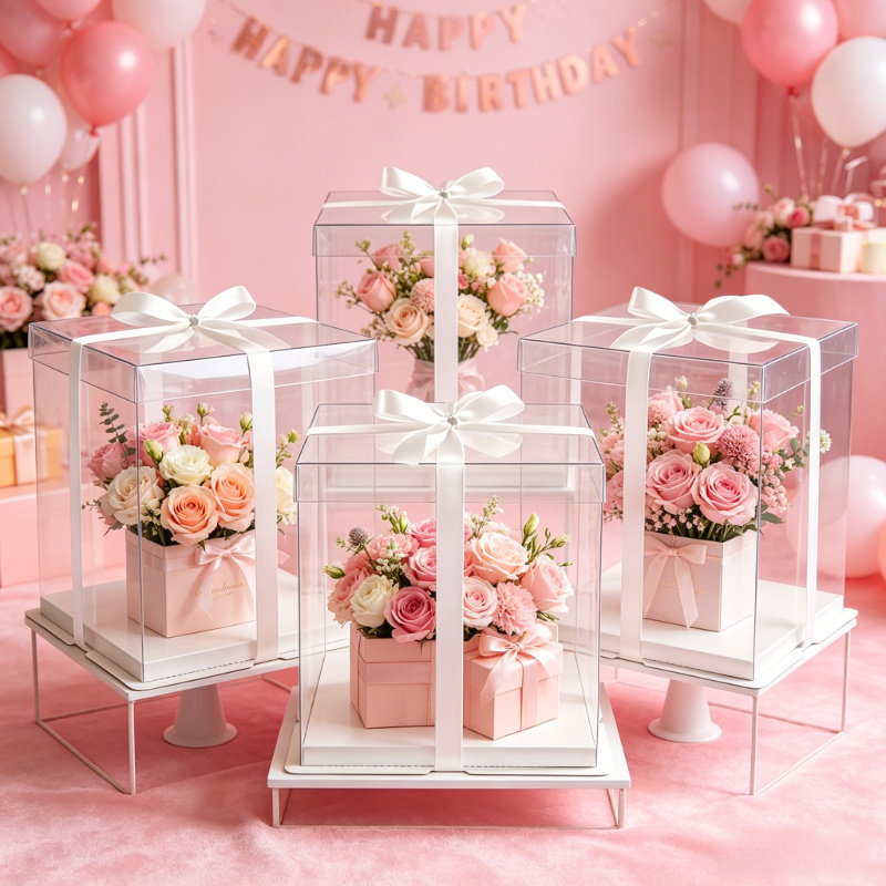 Wedding Cake Supply - Transparent Cake Boxs Large Gifts Packaging