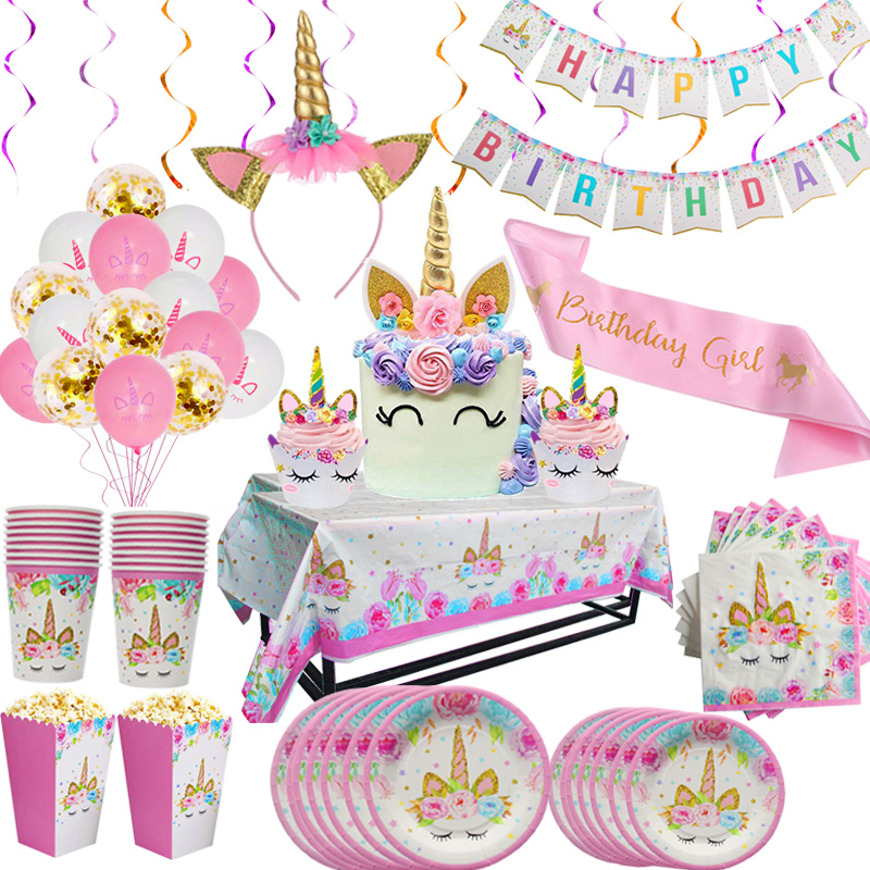 Confetti Balloon Set - Unicorn Plate Napkin Cups Unicorn Party