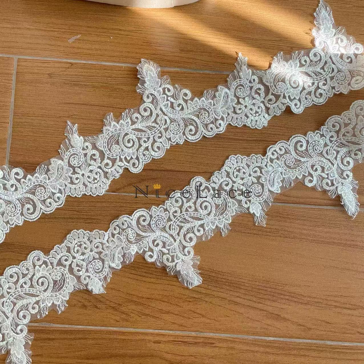 1 Yard Ivory Embroidery Lace E - Wedding Water Supply review and price