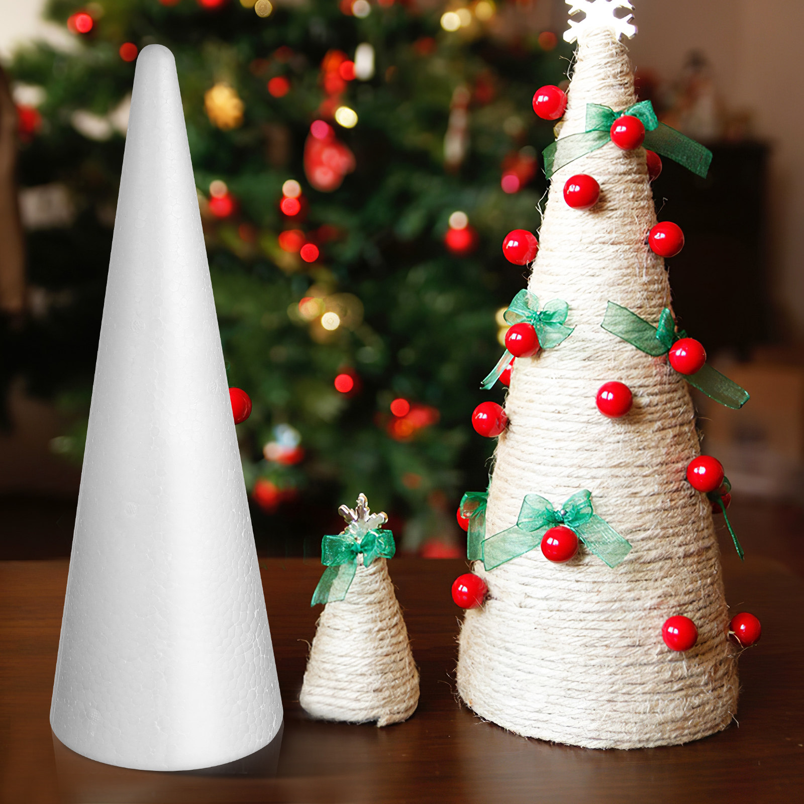 2Pcs White Foam Craft Cone Con - Wedding Supply Decor review and price