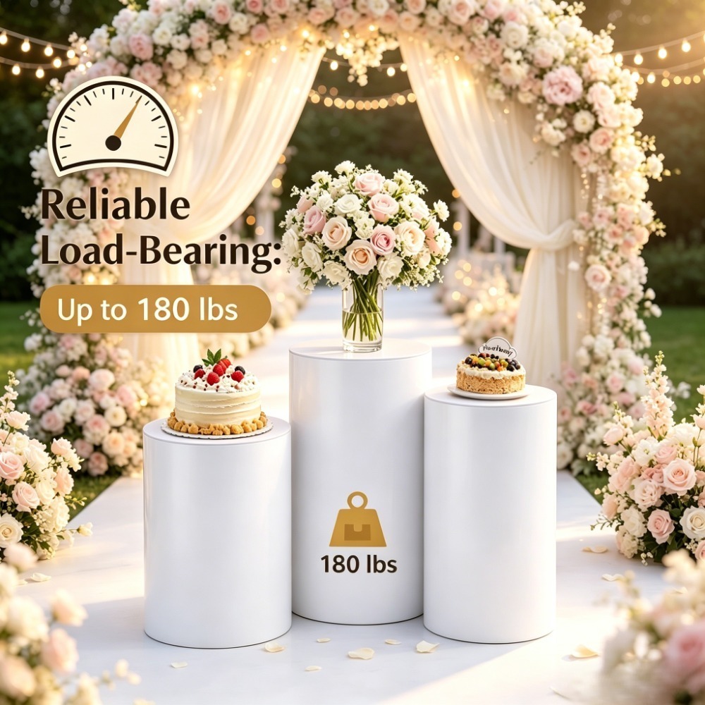 3/5Pcs White Cylinder Pedestal - Wedding Cake Supply review and price