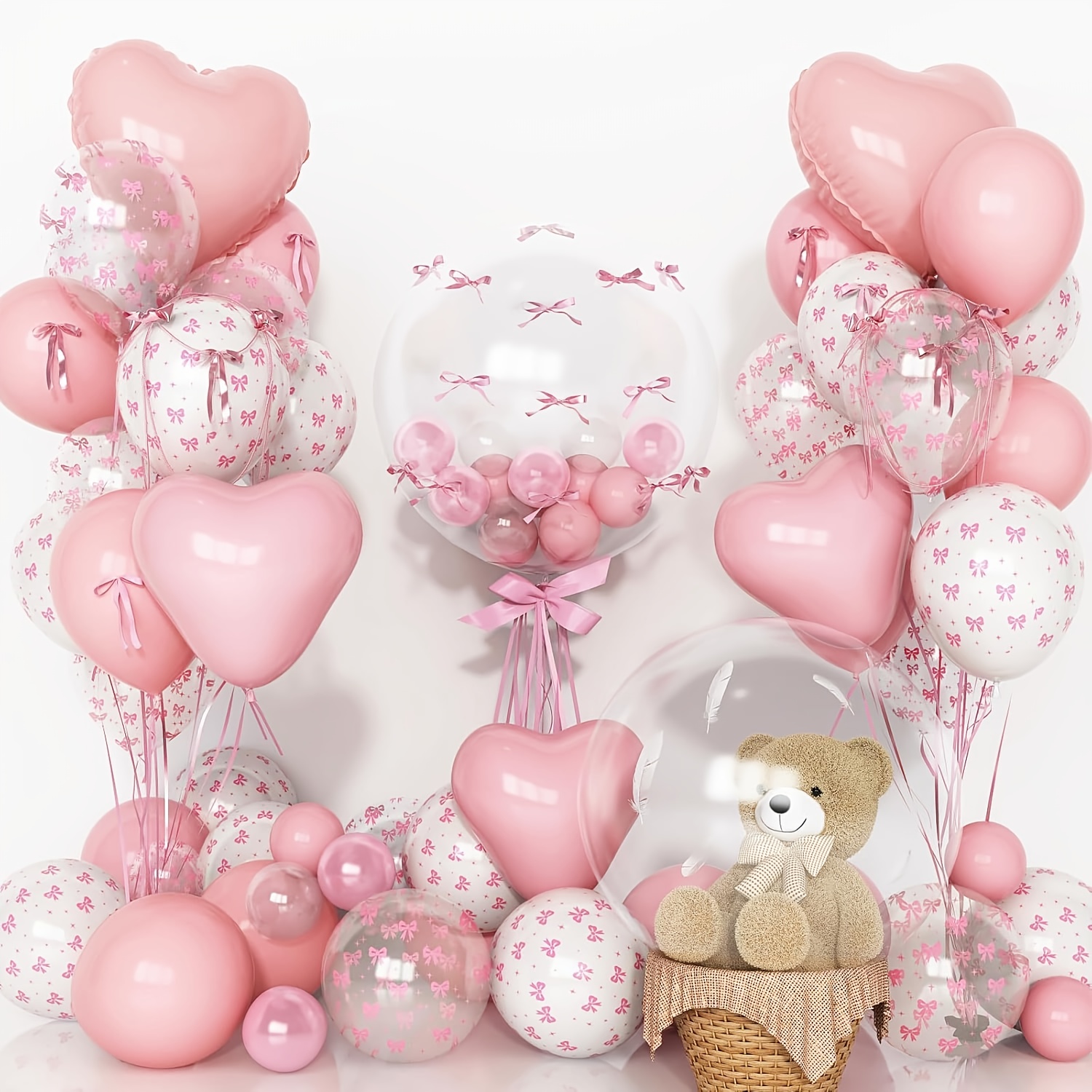34pcs Clear Bow Heart Foil Lat - Wedding Supply In Bulk review and price