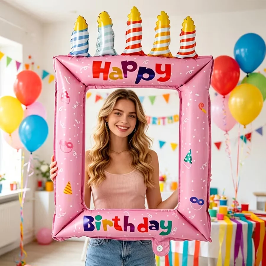 1/2pcs Blue Pink Birthday Phot - Confetti Balloon Set review and price