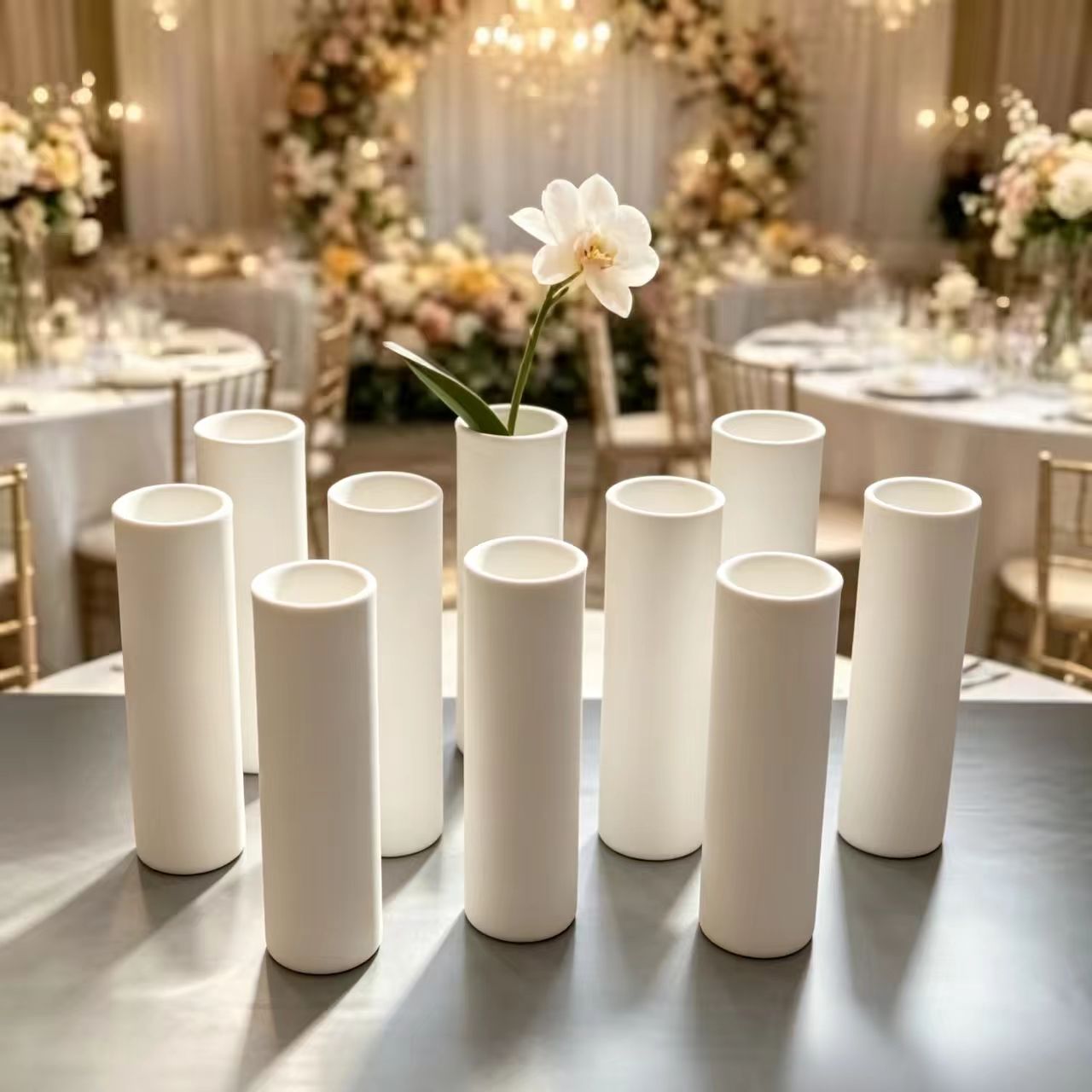 12pcs Clear Plastic Cylinder V - Wedding Supply In Bulk review and price