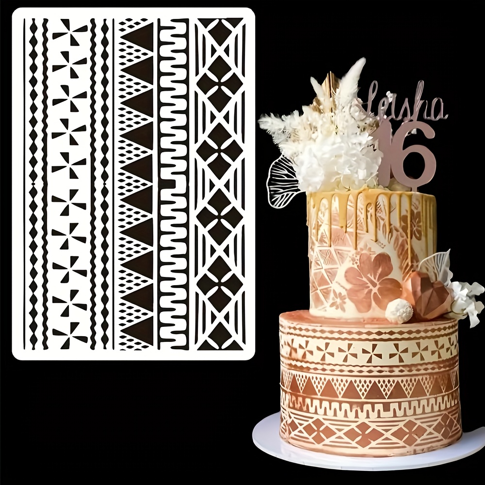 1Pc 29×20cm Floral Cake Stenci - Wedding Cake Supply review and price