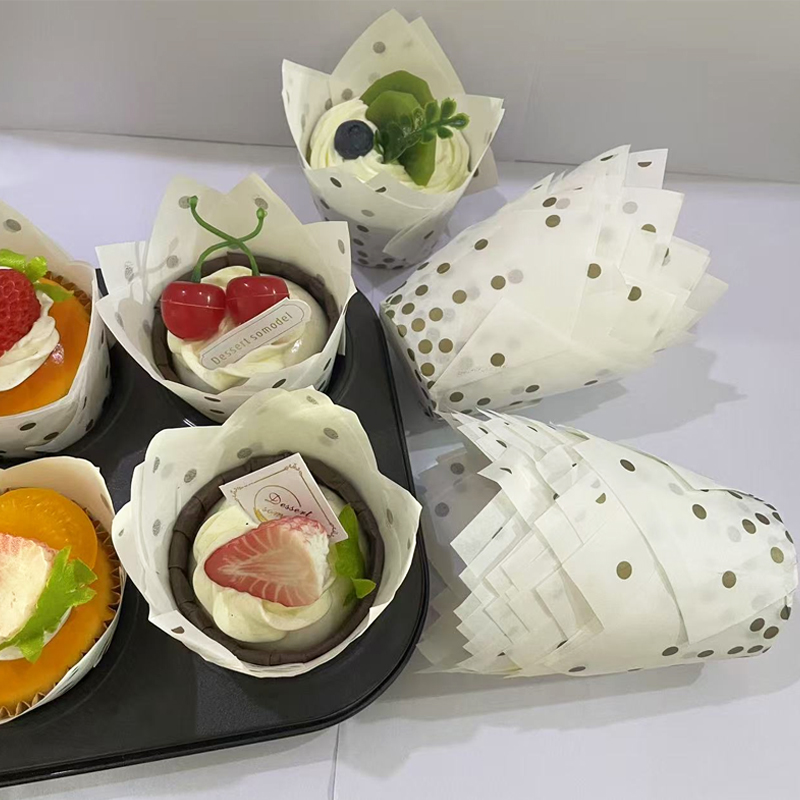 50Pcs/100Pcs Gold Dot Tulip Ca - Wedding Cake Supply review and price