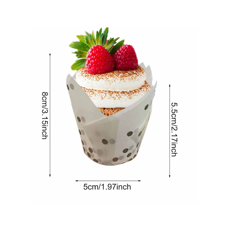 50Pcs/100Pcs Gold Dot Tulip Ca - Wedding Cake Supply review and price