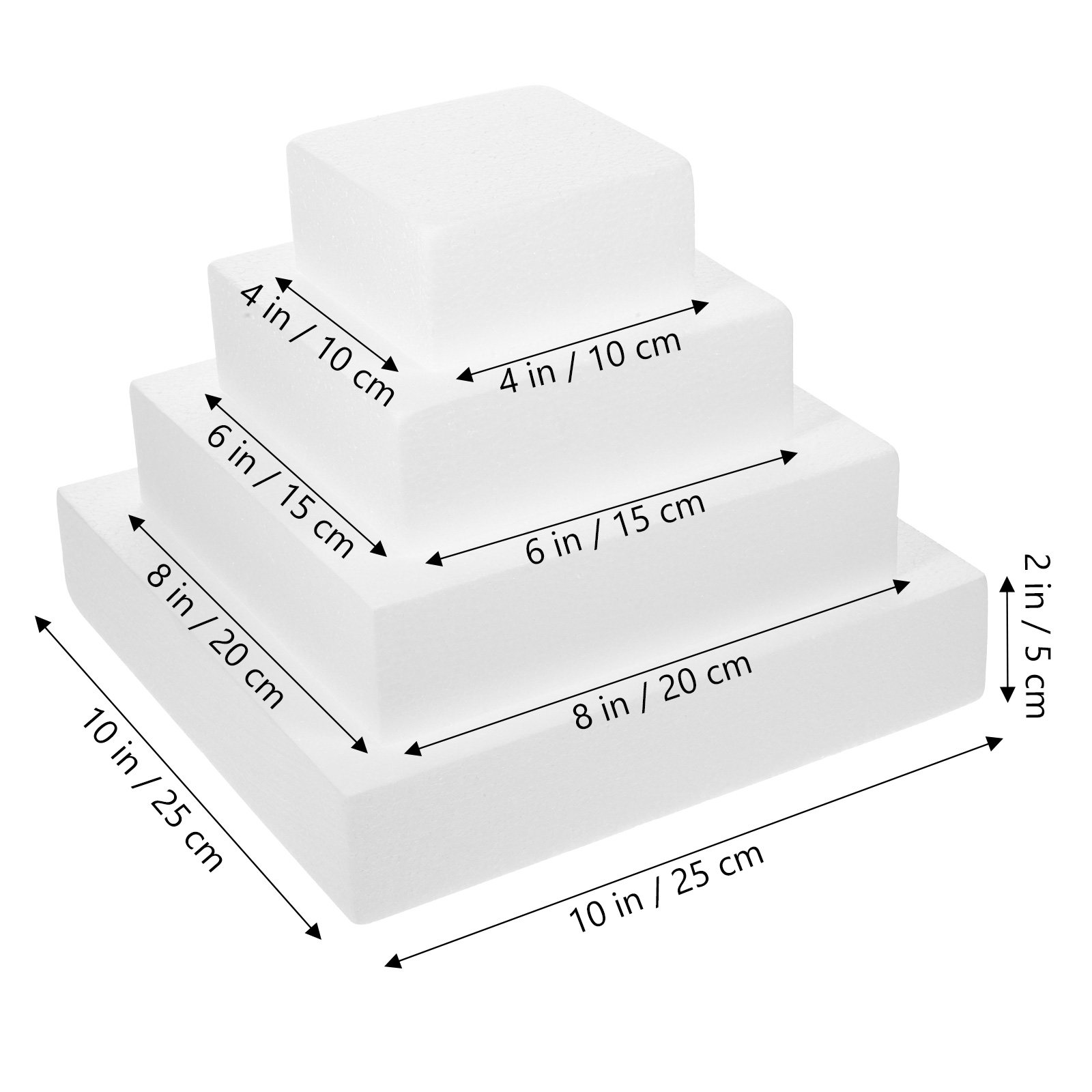 4Pcs Foam Cake Dummies Cubic S - Wedding Cake Supply review and price